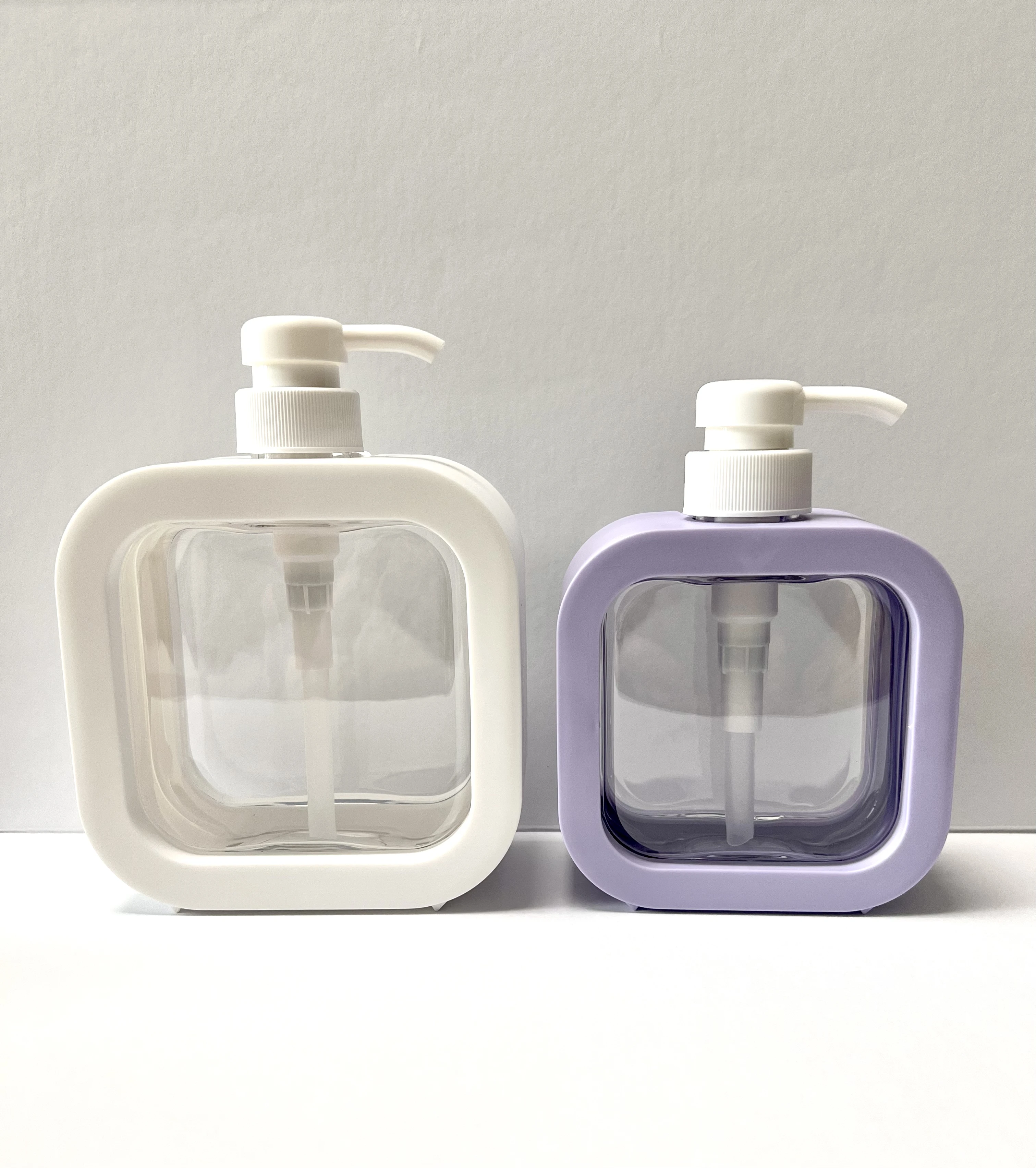 300ml luxury unique clear pink square plastic body lotion bottle with pump 500ml