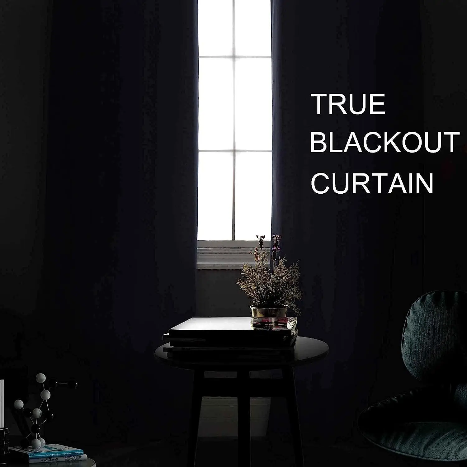 JIUANG Textiles Modern Linen Window Curtains 100% Blackout Solid Color Pleated Style Home Bedroom Living Room High Custom Shade