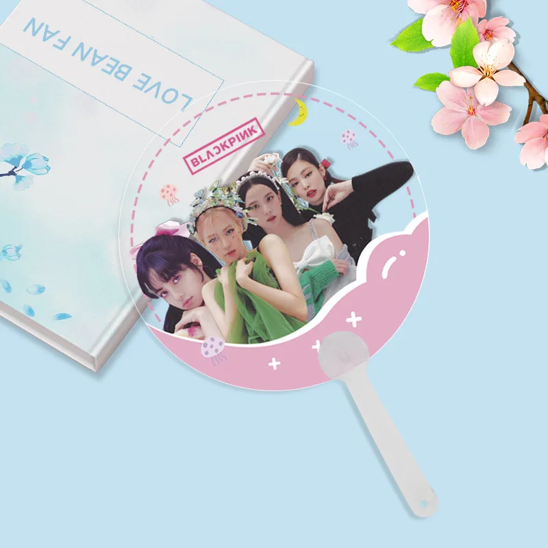 Wholesale Kpop Blackpink Stray Kids TXT Plastic Transparent Hand Fan Plastic Fan