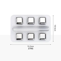 Reusable Chilling Whiskey Stones Stainless Steel Ice Cubes With Custom Logo
