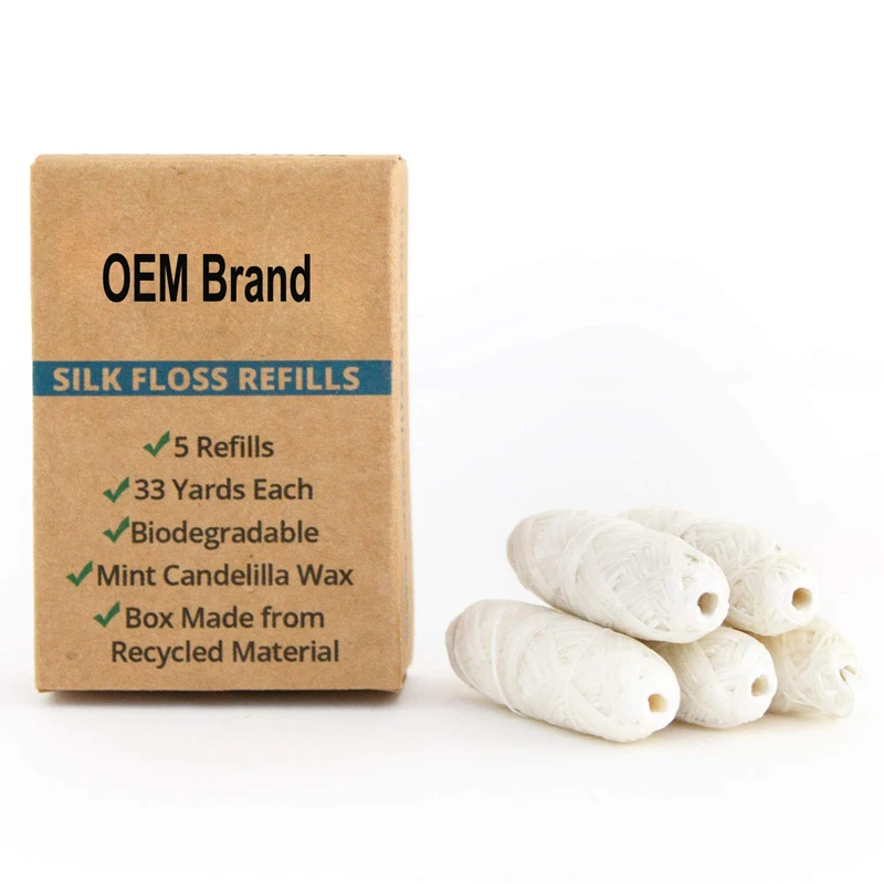 30m Eco Premium Plastic Free Biodegradable Oral Care Vegan Corn Dental Floss Natural Mint Bamboo Charcoal Dental Floss Pick