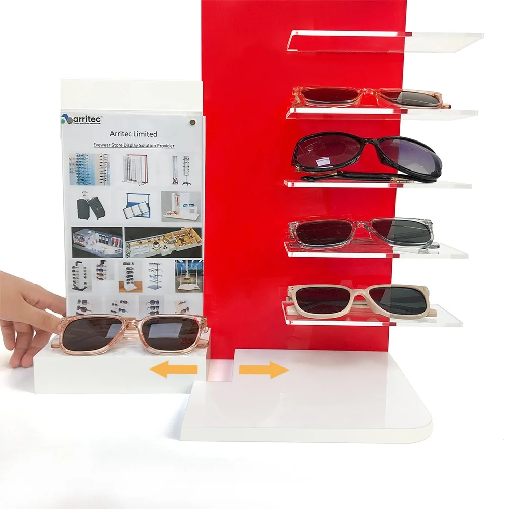 Wholesale Best Price Countertop 7 Frames Customizable Acrylic Eyewear Display Stand Sunglasses Display Rack for Retails Store
