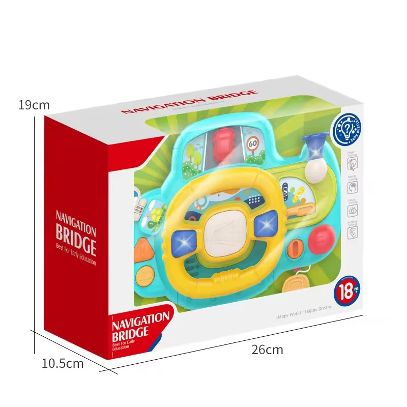 Simulation Driving Car Kids Steering Wheel Toy for Baby 18 Months Montessori Sensory Toy Car Steering Wheel with Sound Light