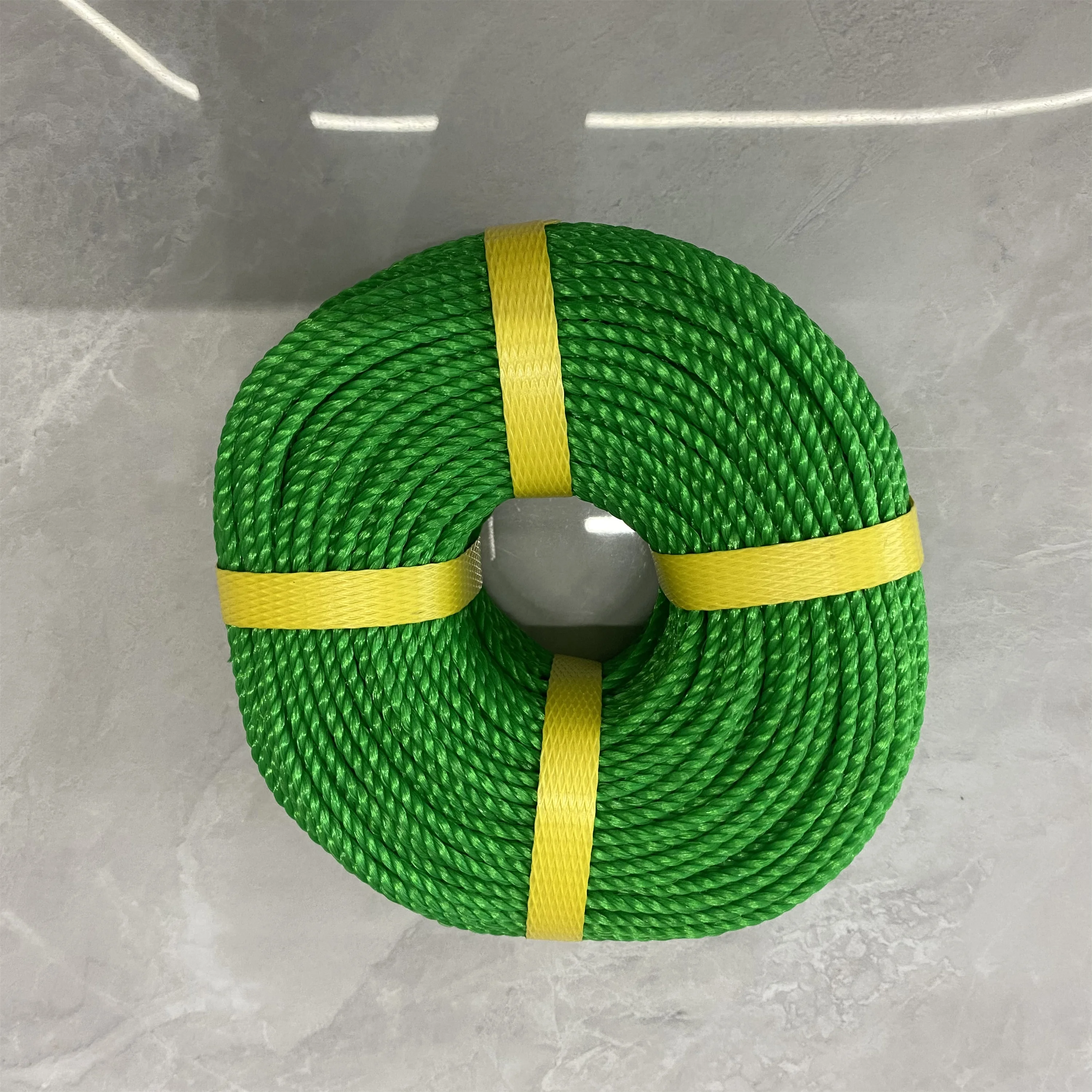 Green PE twist rope 3strands PE rope