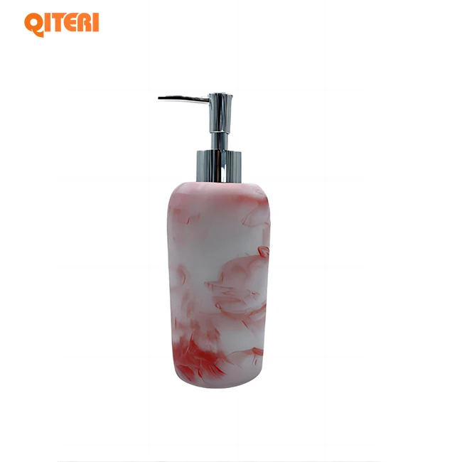 Factory Manufacturer Luxury  Marble Polyresin Bathroom Liquid Soap Dispenser Bottle