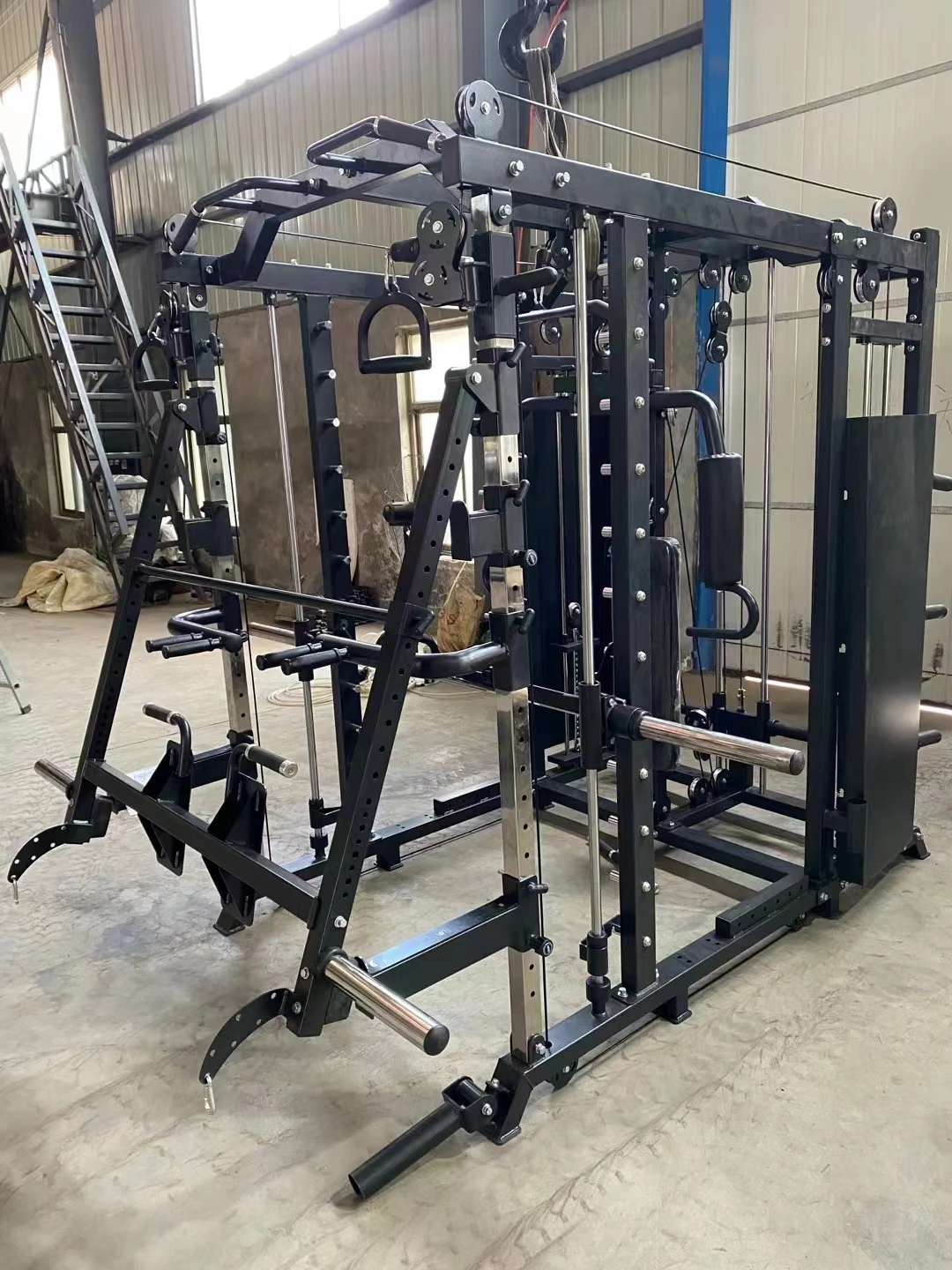 Gym Fitness Equipment Cable Crossover Comb Trainer Power Squat Rack Multifunction Smith Machine with Weight Stacks