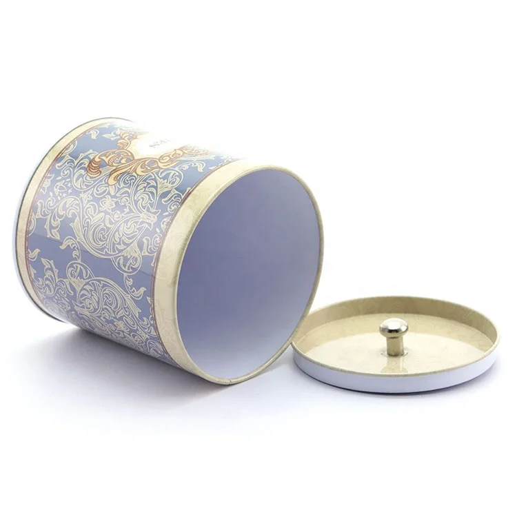 Food Grade Empty Metal Packaging Round Tea Tin Cans With Inner Lid