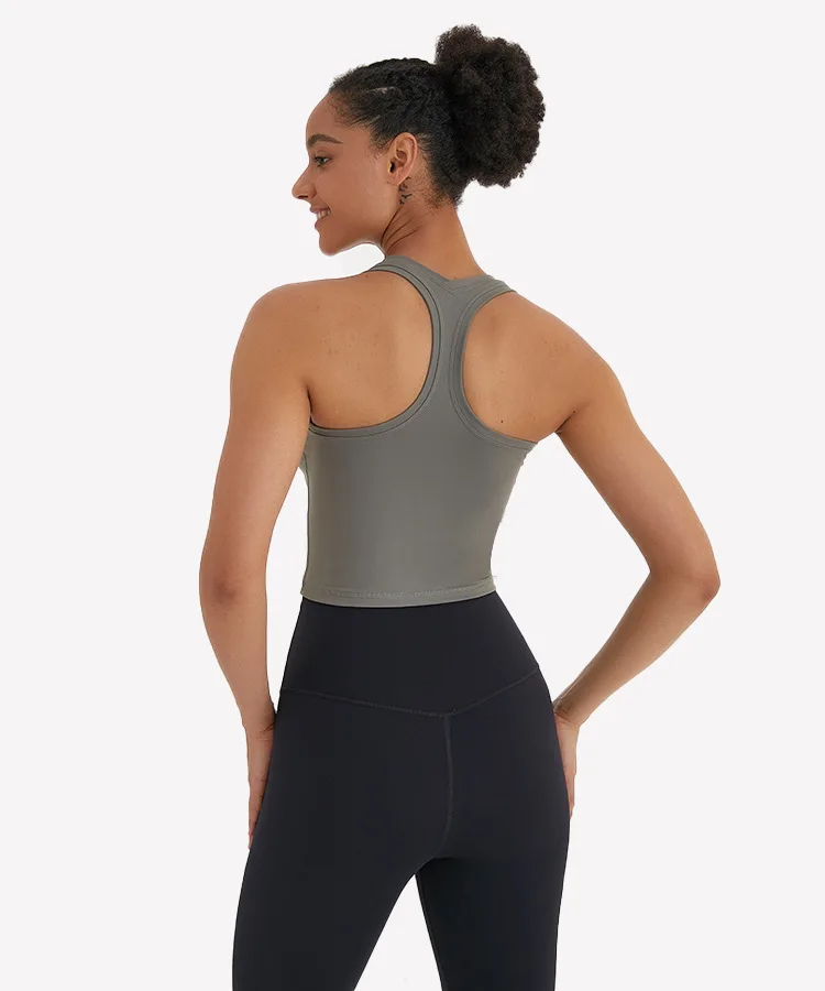 Custom Mositure Wicking Gym Tank Top Lady Light Weight Fitness Crop Top Women