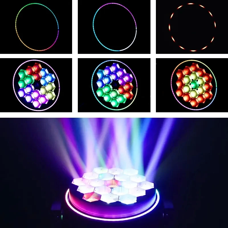 K15 Big Bee Eye 19x40W RGBW 4in1 Zoom LED Wash Moving Head Beam Light with Strip Auxiliary