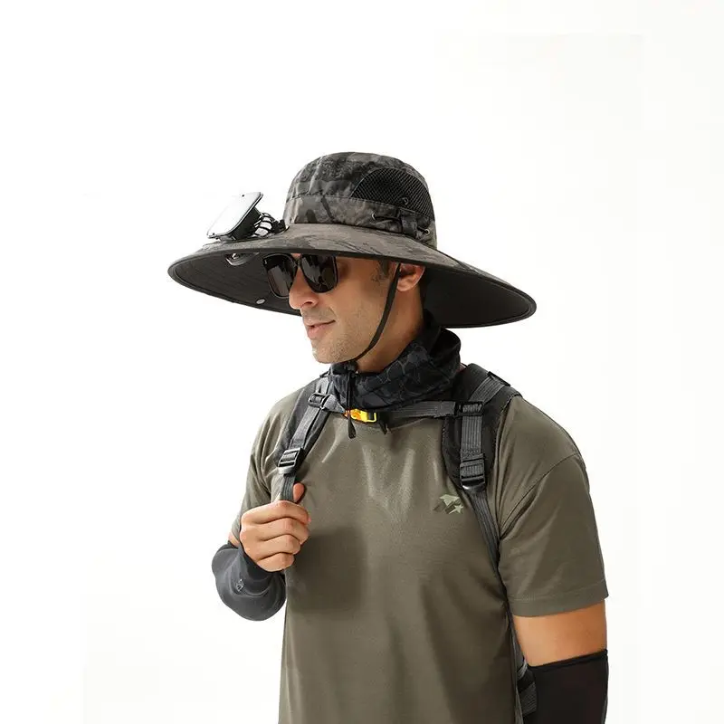 2024 New Solar Powered Fishing Hat with Double Fans