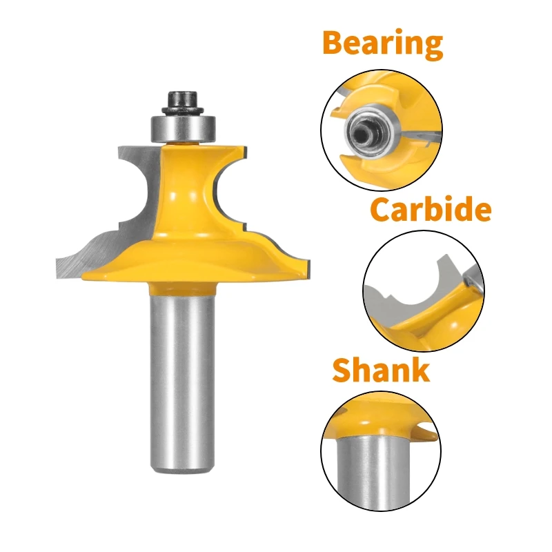 12/12.7MM Shank Handrail Molding Router Bit Woodworking Milling Cutter For Wood Bit Face Mill