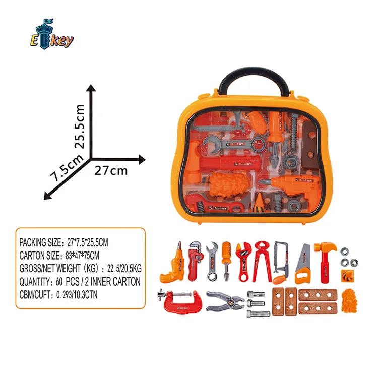 Hot Sale Fashion Educational Kids Learning Toys Multi Color Funny Handle Box Tools Set