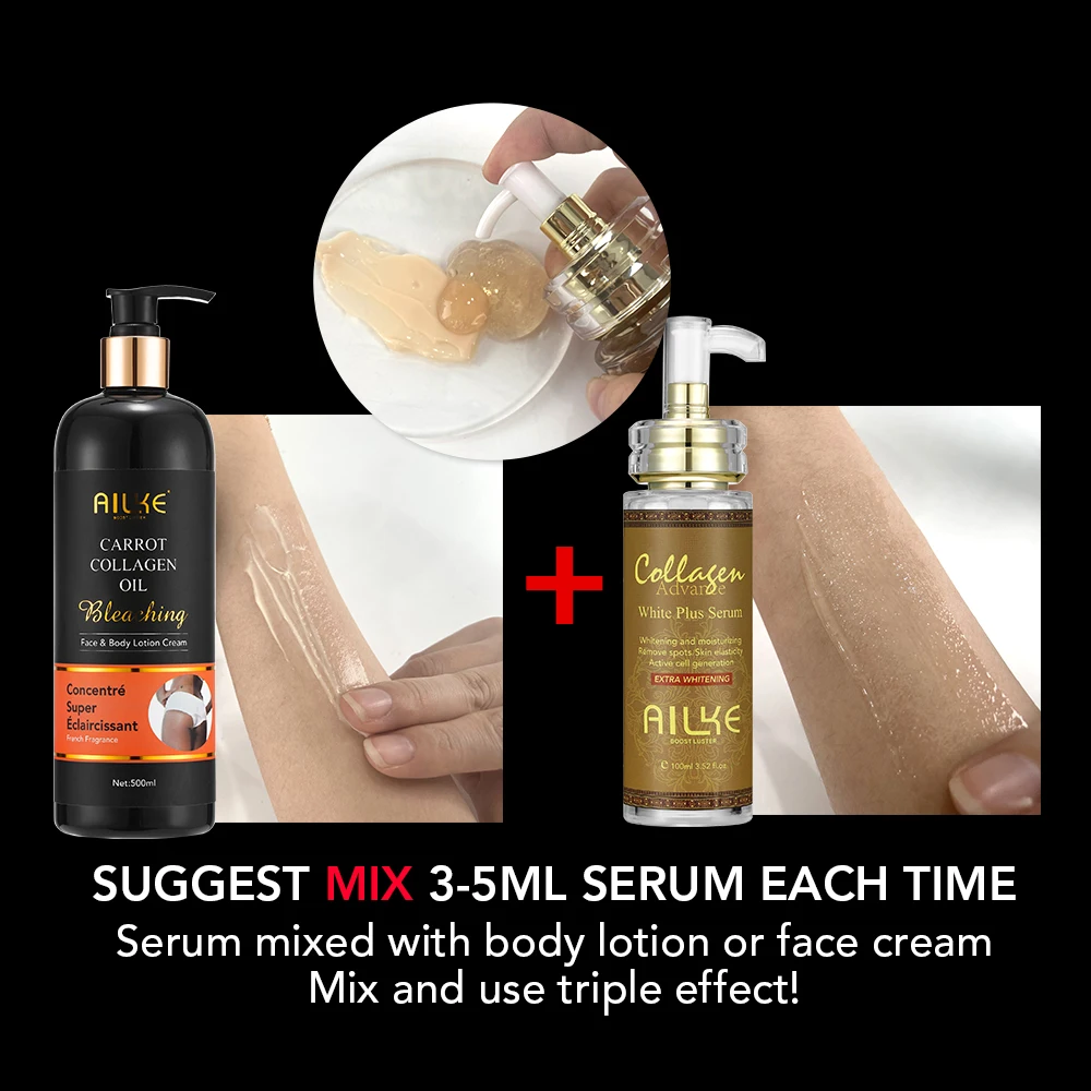 Ailke Custom Made Luxury For Dark Skin Care Organic Whitening Body Lotion Bleaching Face Cream & Lotion (new)
