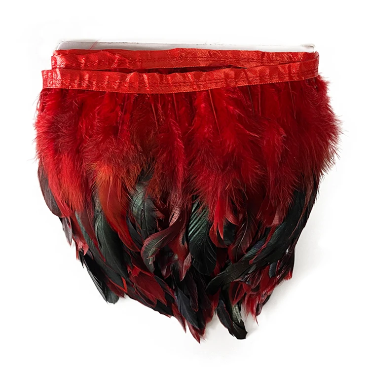 Natural Rooster Feathers Trim Fringe for Crafts Plumas Feather Trim Ribbon Wedding Sewing Accessories Diy Decoration