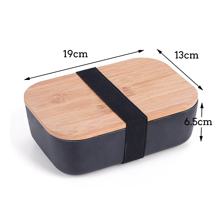 Factory wholesale eco bamboo fiber lunch box with bamboo lid