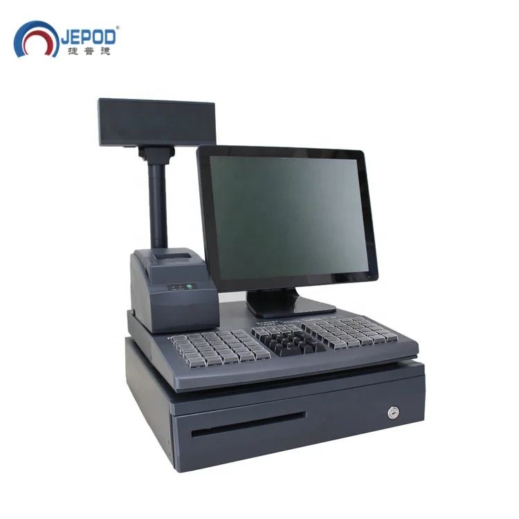 JEPOD JP-GL700 12 'сенсорный экран все в одном POS Системы кассовых аппаратов POS машина с принтером денежный ящик