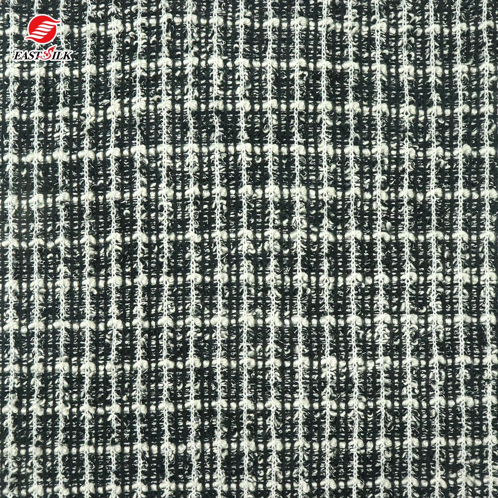 Textiles  Wholesale Materials TC Polyester Acrylic Cotton Metallic Jacquard Knitting Jacket Dress Fabric For Garments