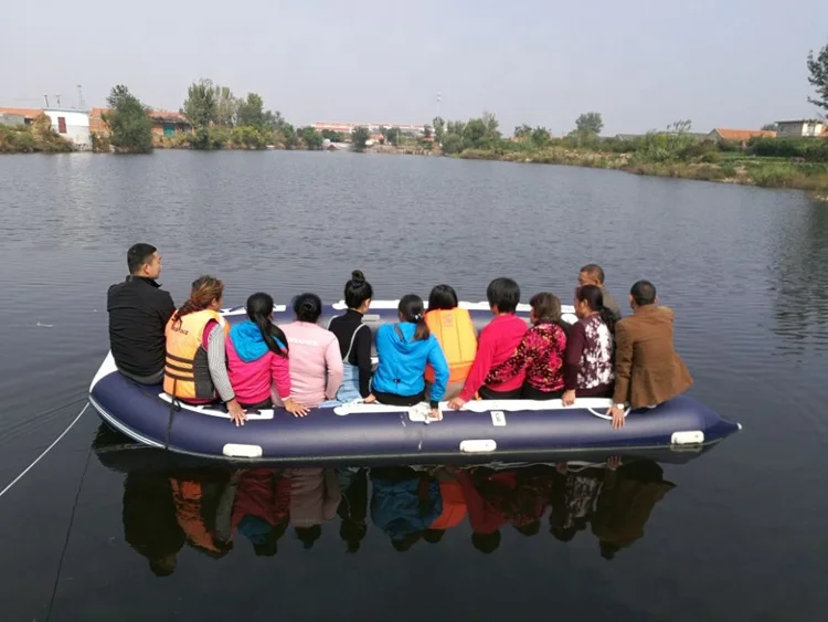 CE pvc or hypalon material wood floor inflatable dinghy