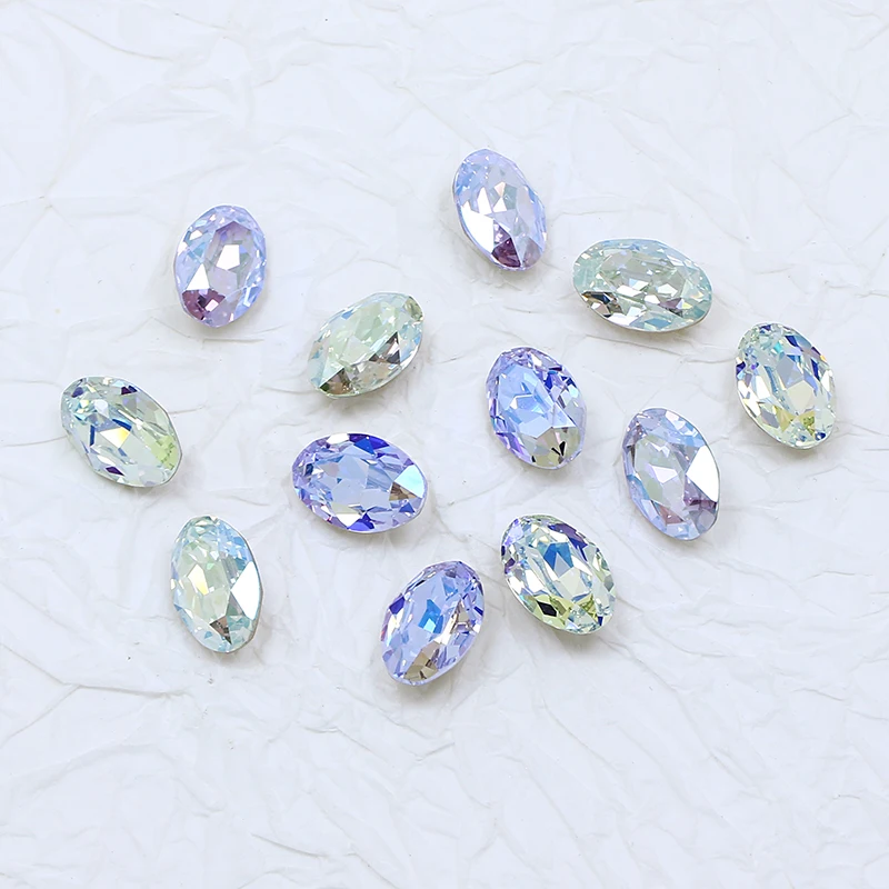 Crystal rhinestones point back k9 crystal 12*8mm Oval fancy stone wholesale loose crystal stone for jewelry garment accessories
