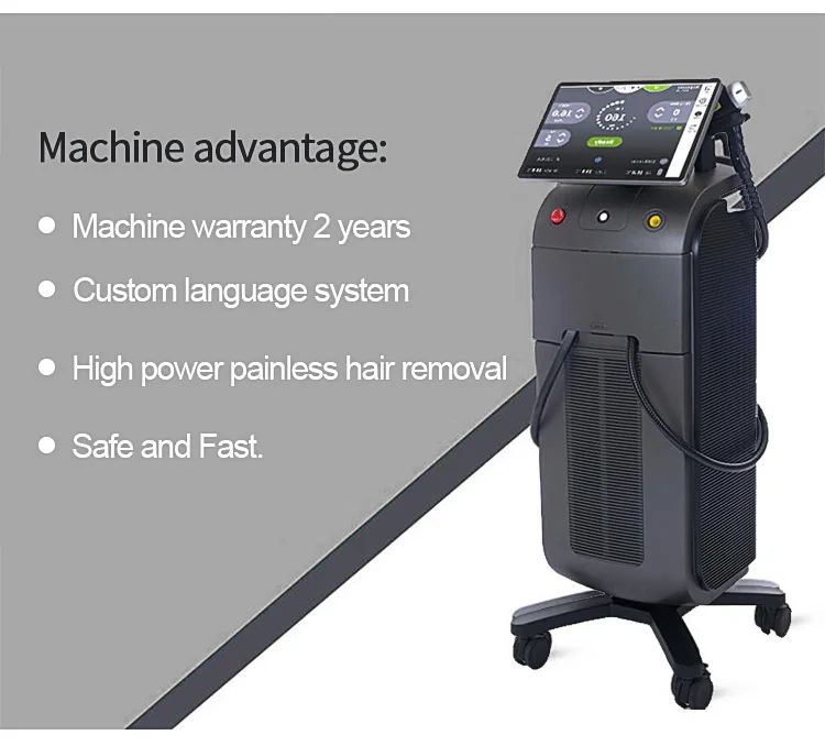 Electric 2000W electrolysis 755 808 1064 epilation laser diode laser girls and men hair removal machine for All  skin