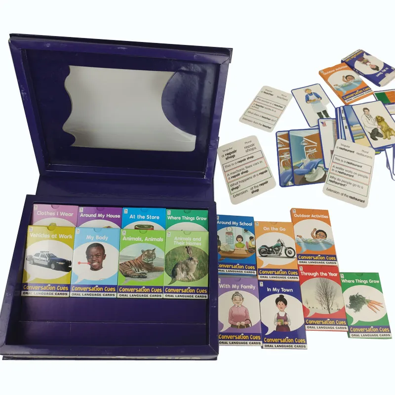 Custom Children Study Learning Playing Cards Set Paper Cards For Baby Birthday Gift Luxury Memory Card Kids Toys Educational Box