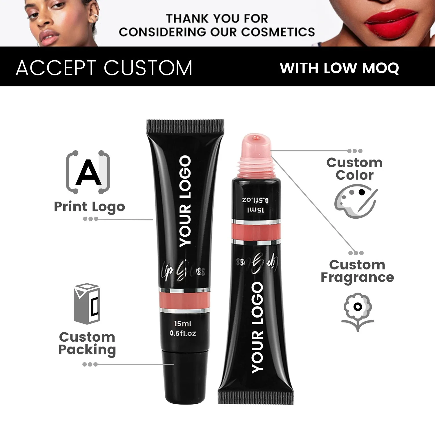 MLM Custom makeup 24 Colors Private Label Vendor Nude Vegan Glossy Lipgloss Plumping Liquid Lipstick Glossy Lip Gloss