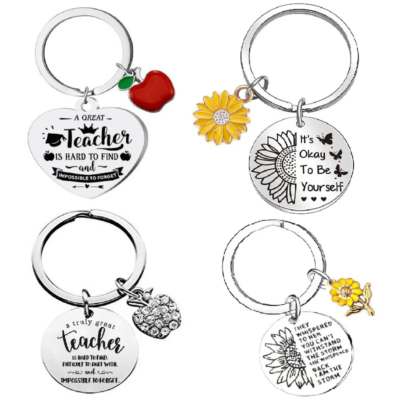 Inspirational Keychain Metal Key chain Always Remember You Are Braver Than You Believe stronger smarter Inspiration Gift Keyring