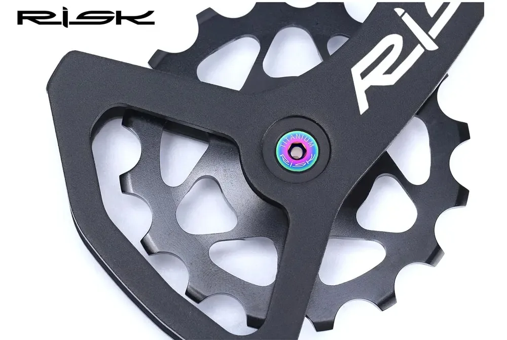 RISK 2PCS M5*14.2mm Bicycle Rear Derailleur Bolt Titanium  Jockey Wheel Bolt Parts MTB Bike Shifter Guide Roller Bolt Screw
