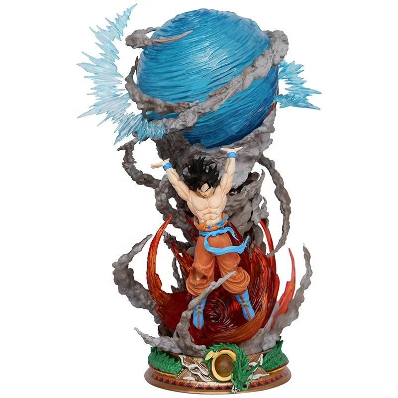 Hot 23cm Hunter Yuanqi Bullet Goku Japanese Action Figure Dragon Balls Vitality QG Spirit Bomb Sun Goku With Lighting Effect