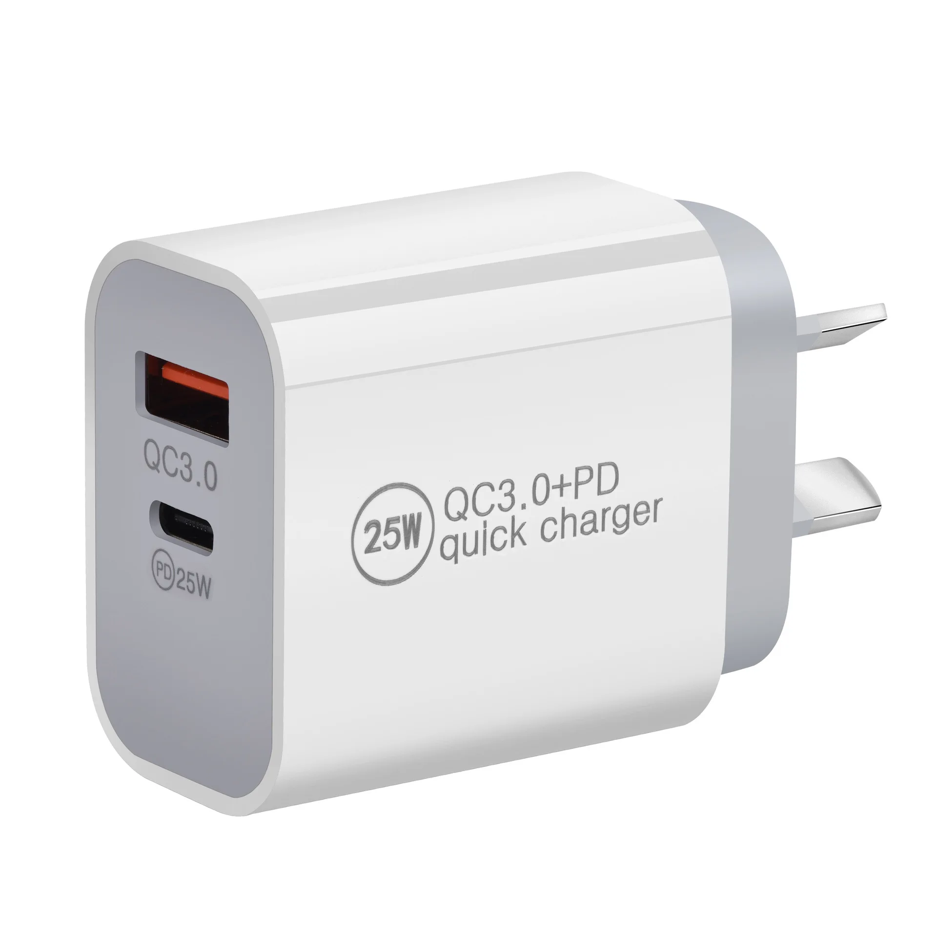 Saa Rcm Australia New Zealand Pd Au Type C Fast Charger 25W Usb-C Mobile Phone Charger for Australia