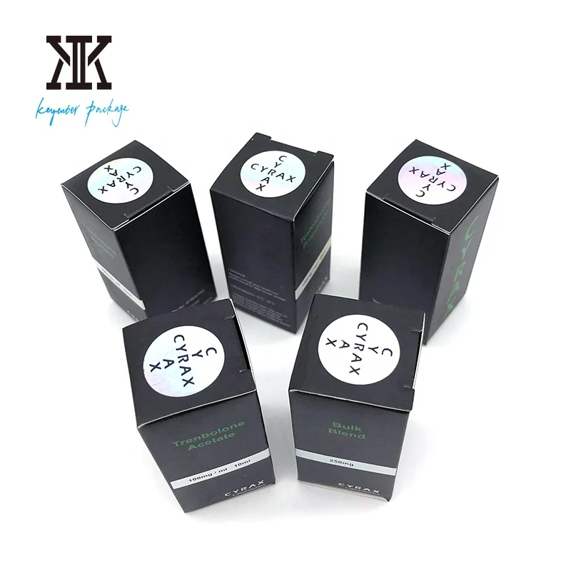 10ml vial packaging 250gsm hologram stamping vial box packaging