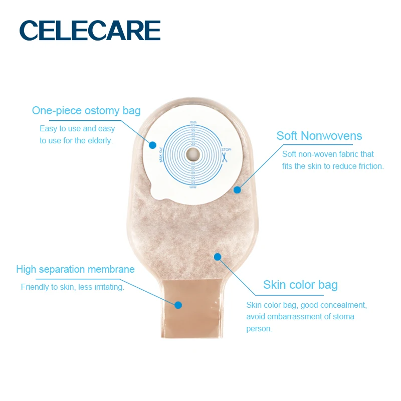 Factory Supply Hot Sale Stoma Care One Piece Surgery Stoma Colostomy Bag Disposal Colostomy Bag Adult Ostomy bag