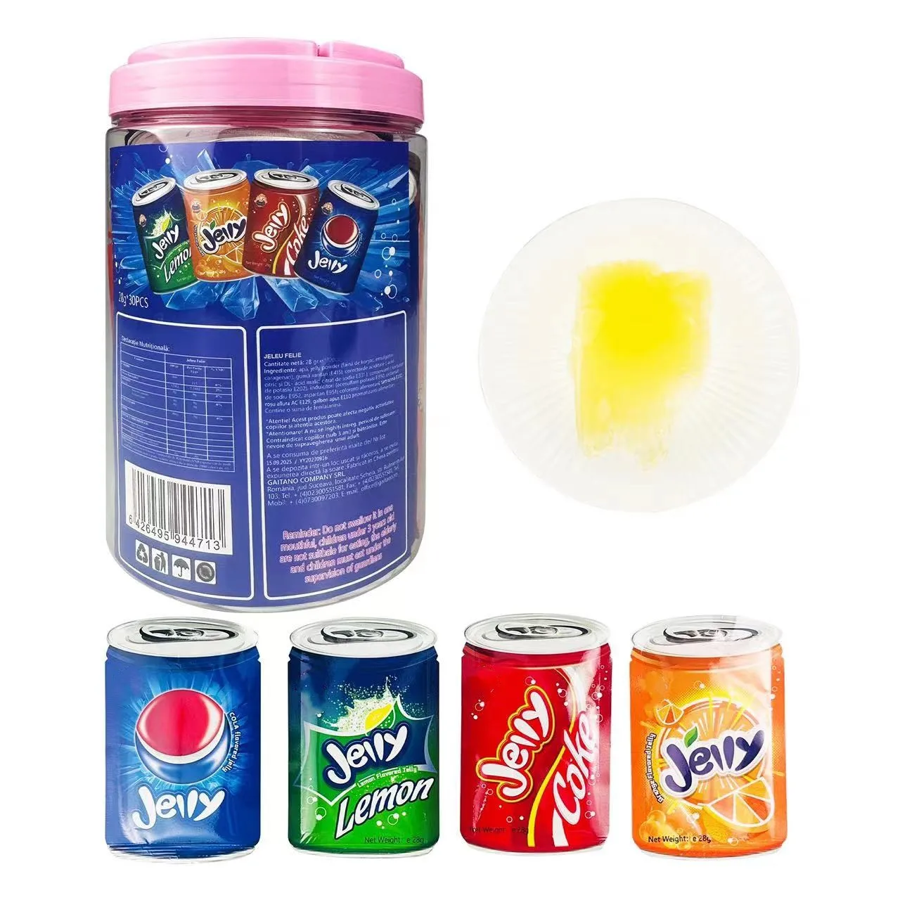 Hot Selling OEM Soda flavor Jelly Piece Sweet Gels soda flavor jelly pudding Soda beverage jelly plates