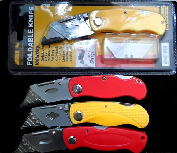 folding plastic handle paper round knife cutter