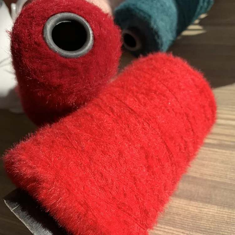 Source manufacturer high quality full dry feather eyelash yarn for jacquard