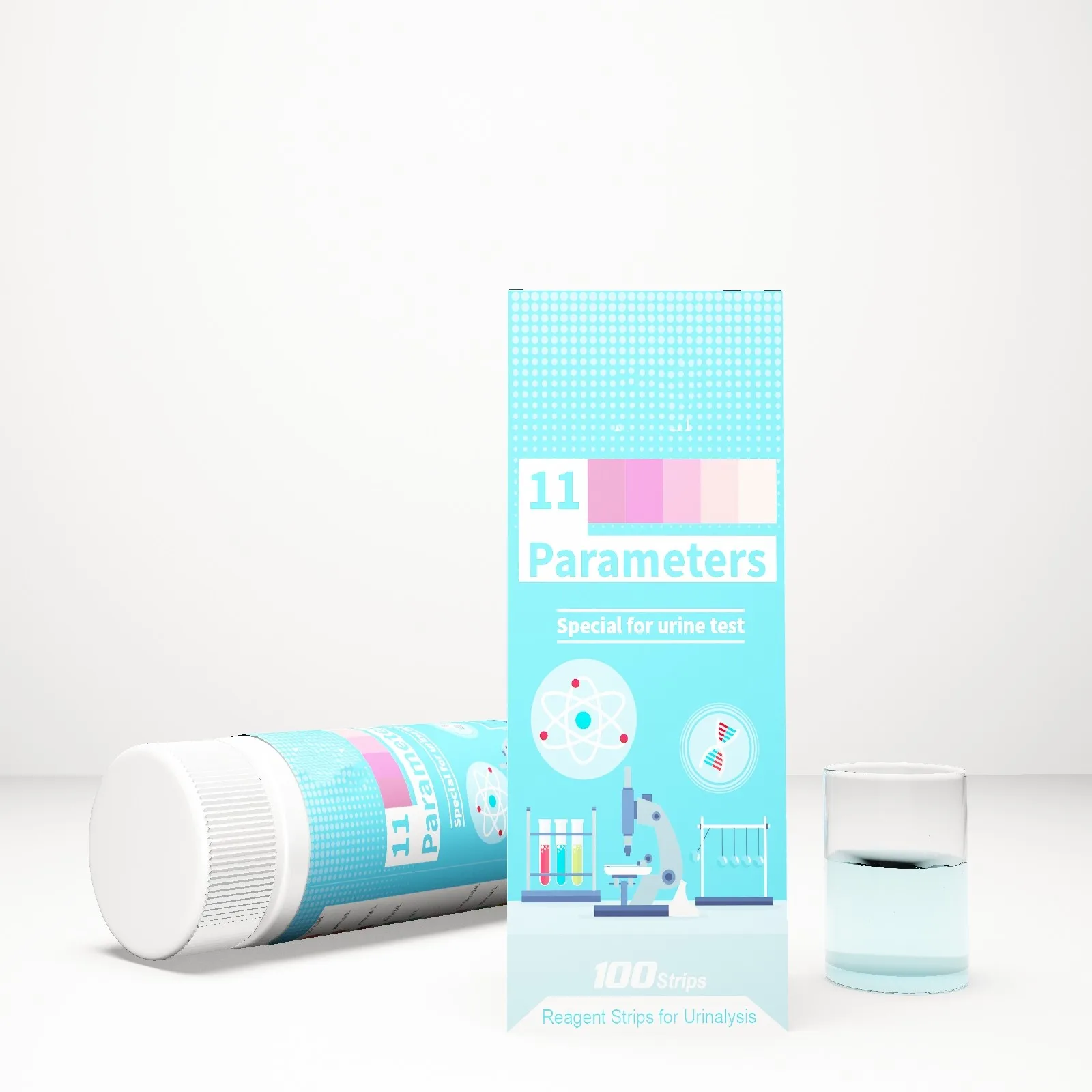 CE approved Urinalysis Reagent Strips 11 parameters(protein, blood,ph,glucose,SG,Bilirubin),Rapid