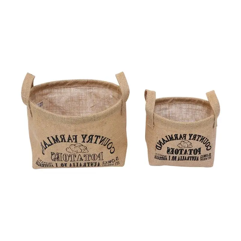 Best Selling Jute Clothes Sundries Toy Storage Box Set