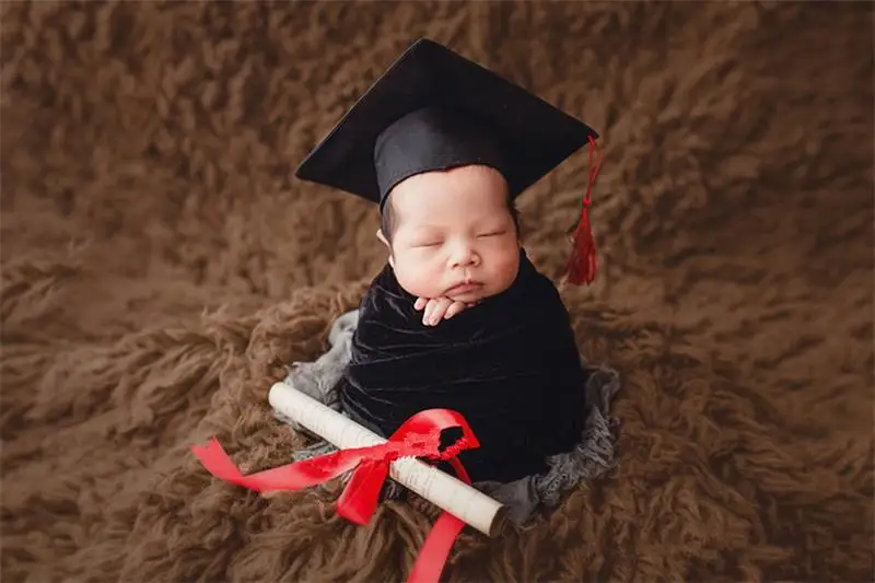 Newborn photography props full moon photo modeling children baby cute doctor hat studio photo book hat wrapped cloth theme