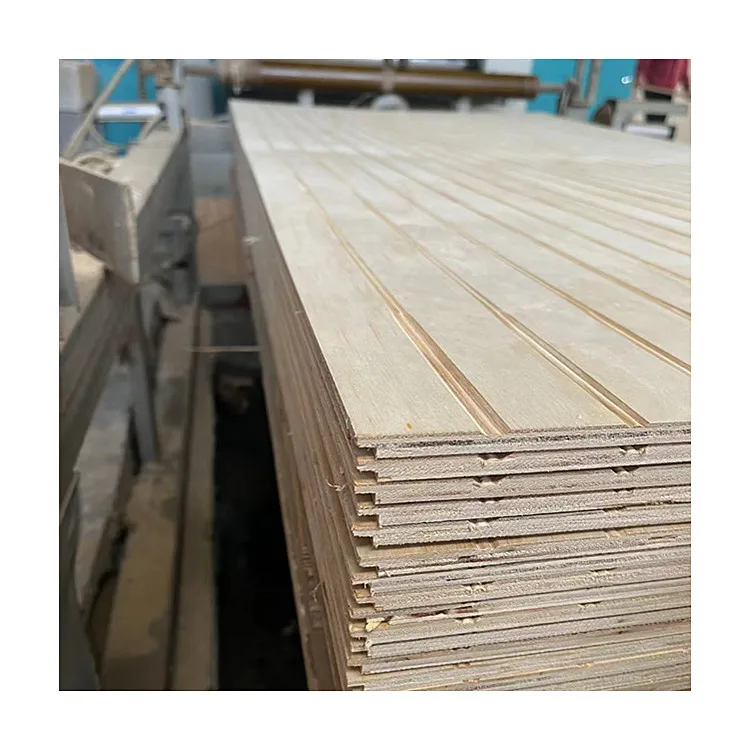 Pine plywood 12mm 15mm 18mm slotted plywood  T V U W groove plywood
