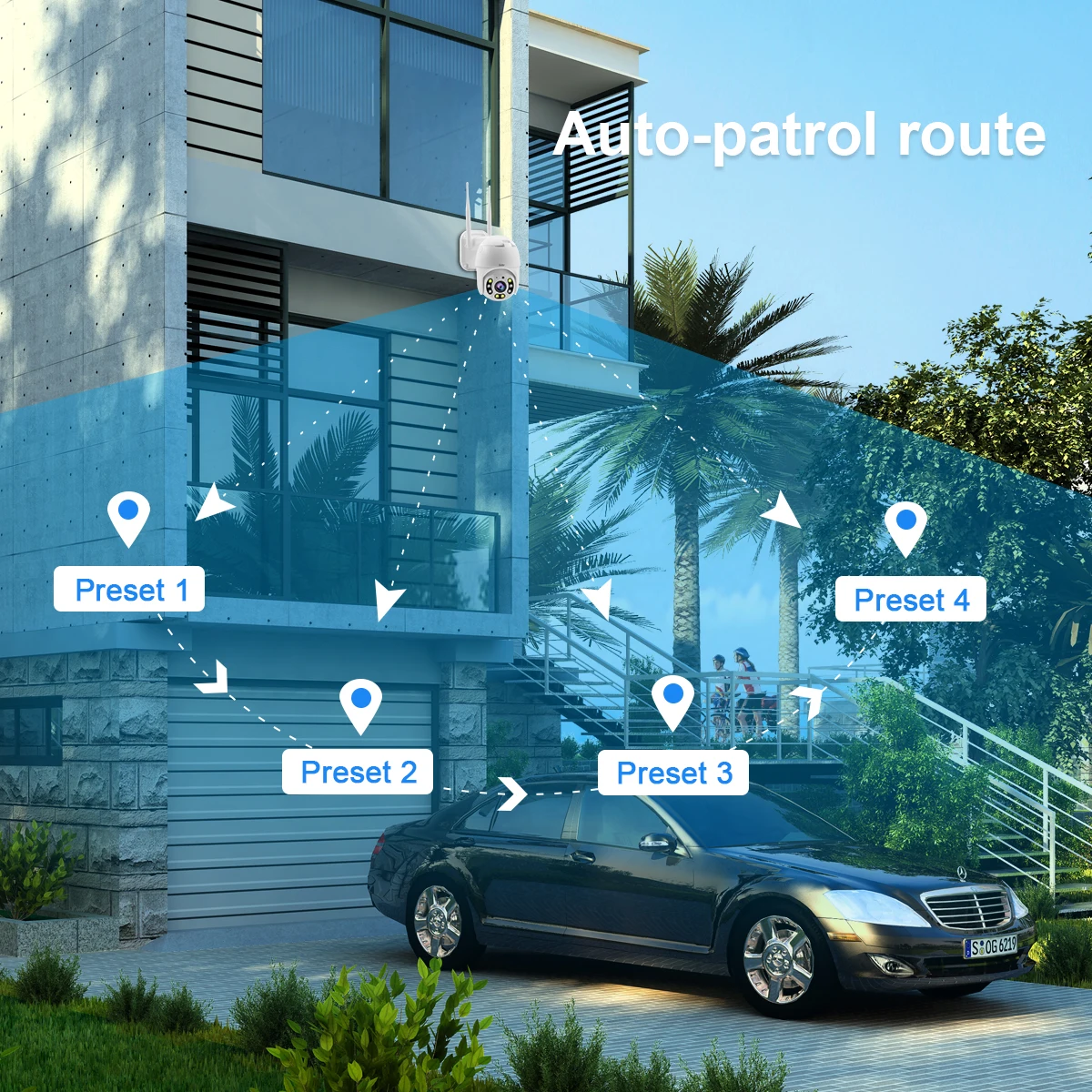 JideTech 5MP 4X Network IP Security Camera Indoor/Outdoor IP66 CMOS Sensor with SD Card Slot WIFI PTZ Camera Two-Way Audio