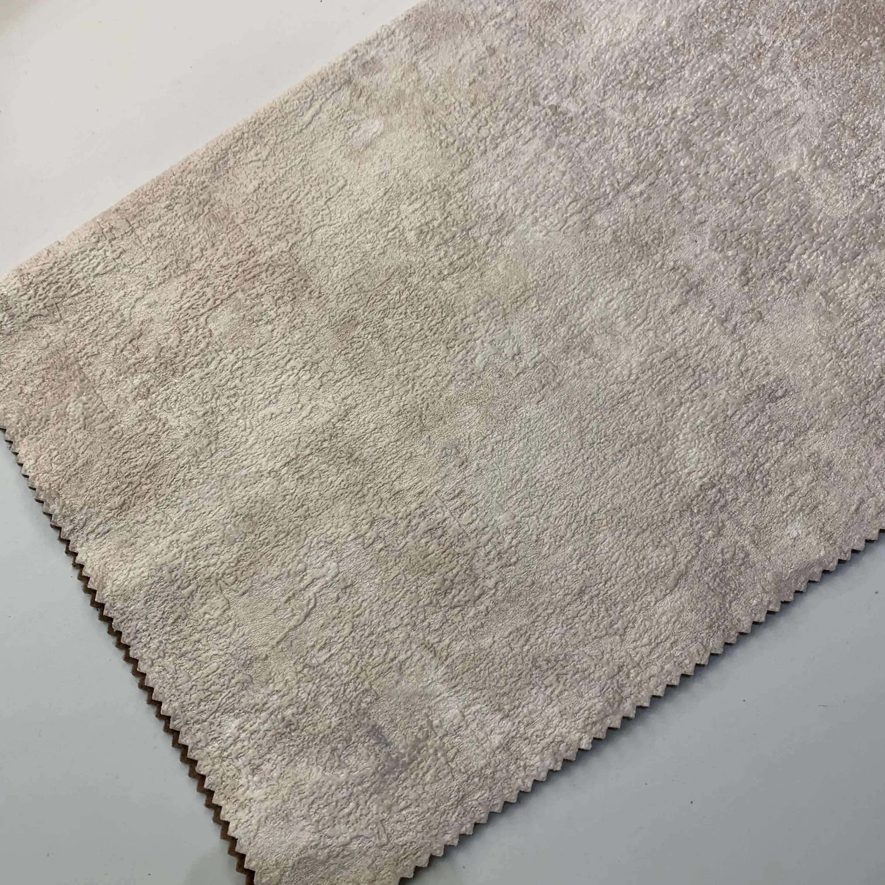 Print and Embossed Soft Velour Sofa Fabric for Furniture  Popular Blue Weft Nonwoven TWILL Roll Packing Viscose / Polyester