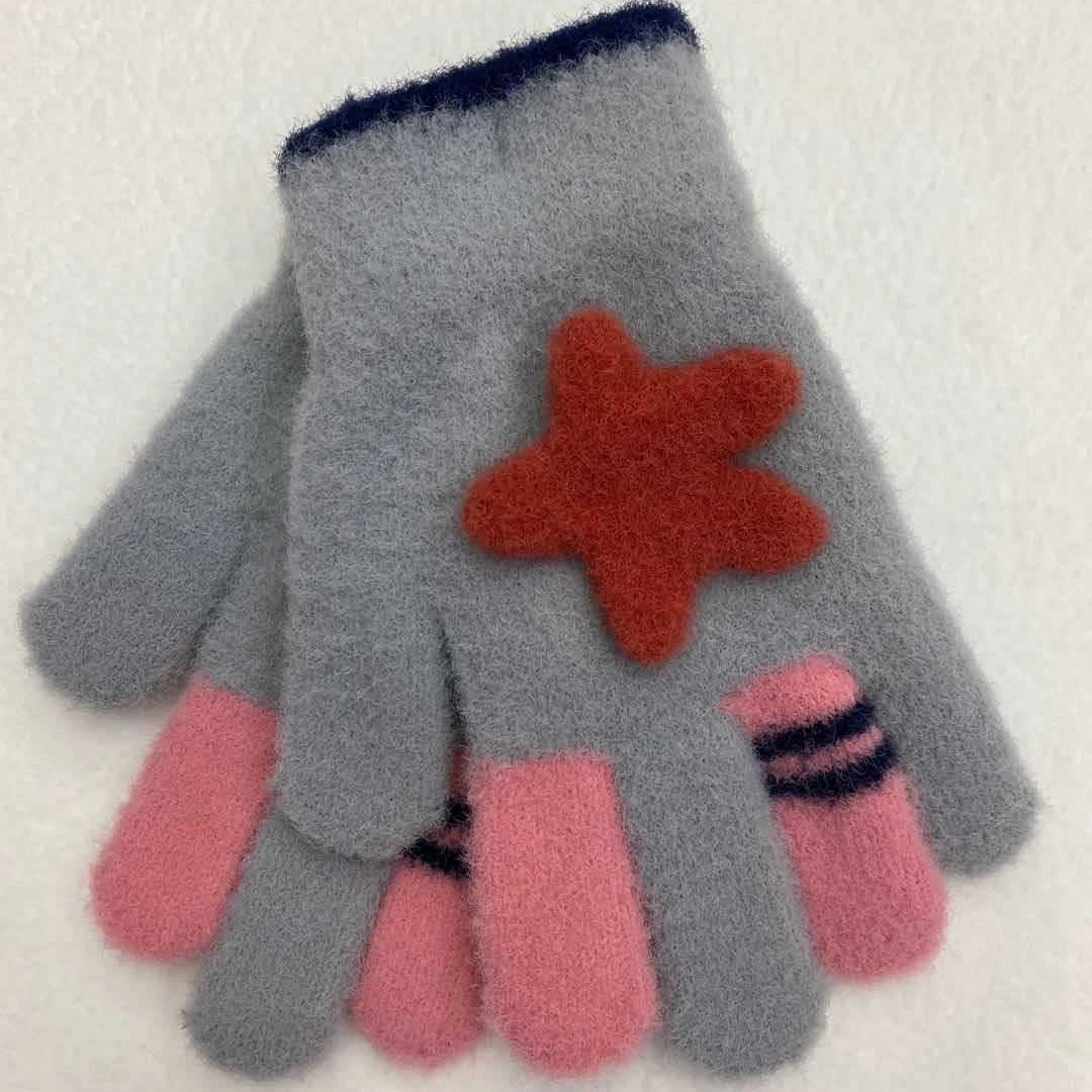 Cute mittens star shape kids gloves factory directly sale woolen boy girls winter gloves Children gloves