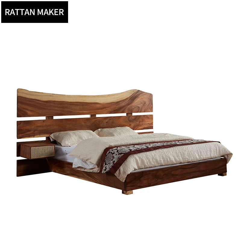 Высокий конец заказной Южной Америки грецкий орех двуспальная кровать жилой гостиной