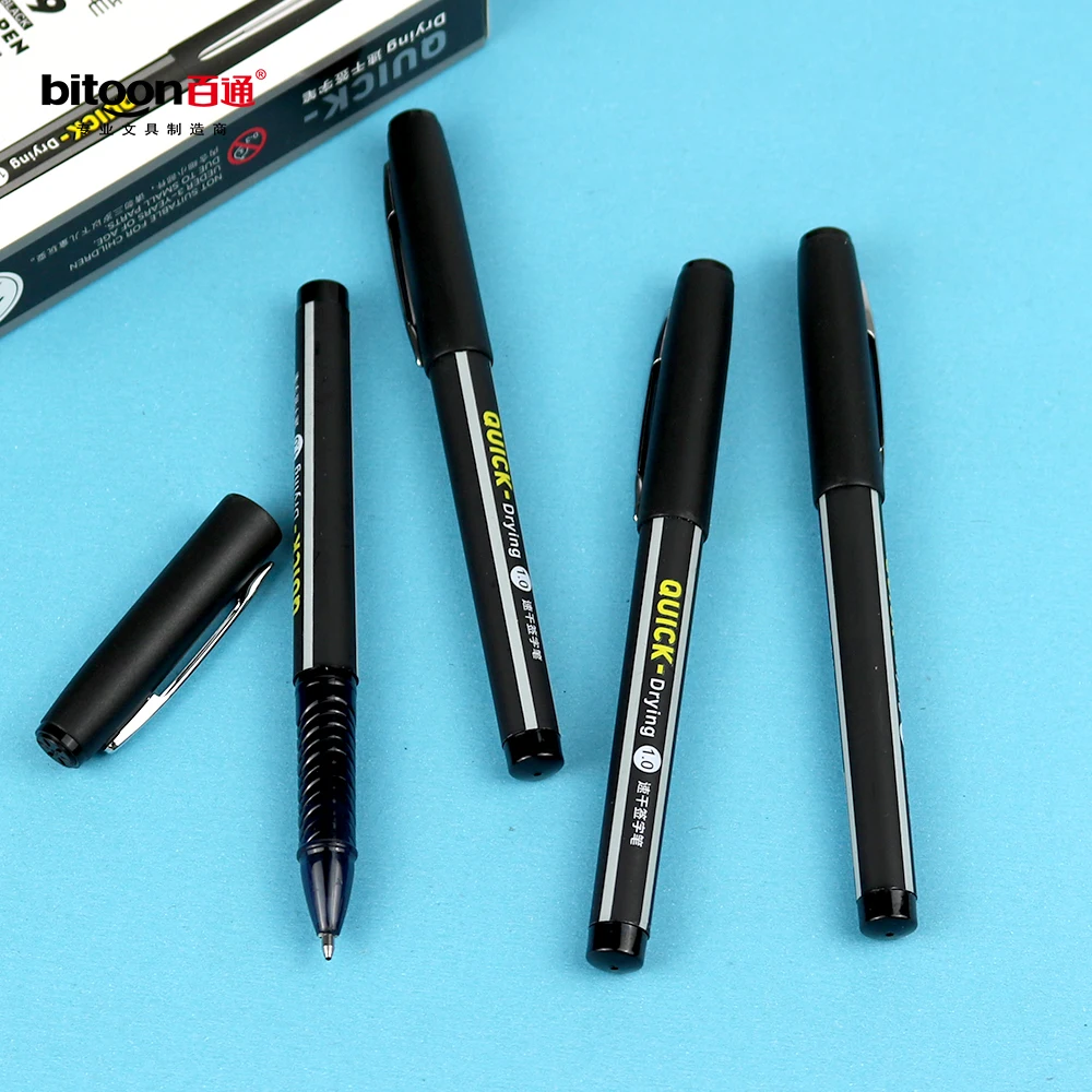 Large Capacity 1.0mm Gel Pen Minimalistic Black Design Smooth Hand Writing Quick-Drying Ergonomic Replaceable Refill