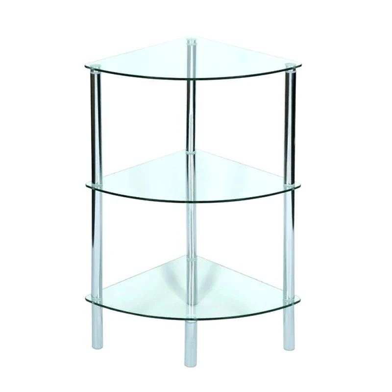 Wall Mounted Bathroom Glass Shelf Holder Corner Rack Shower Caddy Bathroom Accessories Shelves Storage Shelf Glass Temper