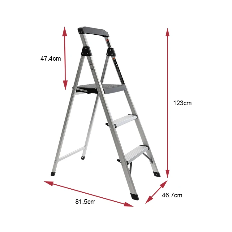 Family Use Purpose Lightweight Safety Aluminum Standing Folding Step Ladder