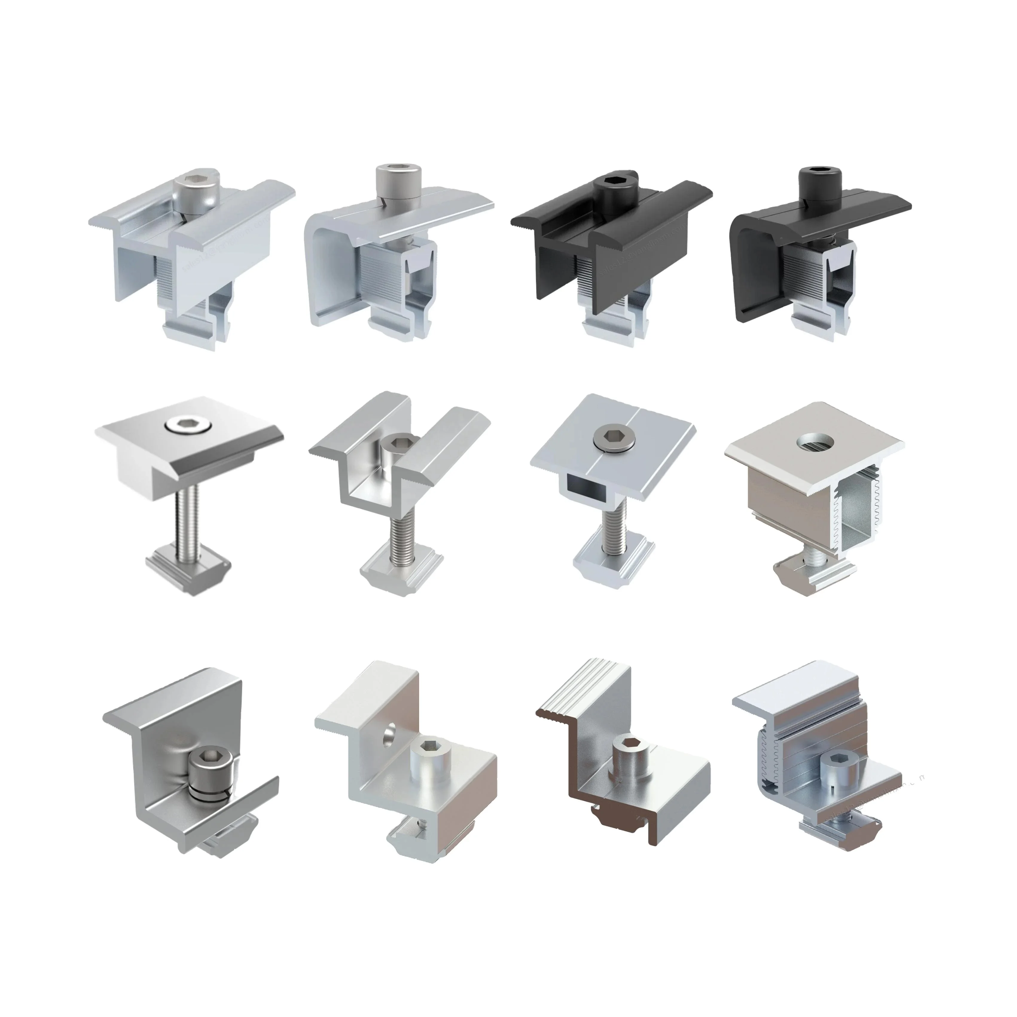 Factory Aluminum Solar Panel Mounting Clamps 35mm Solar Pv Clamps Solar Panel Mount Accessories Fast Install Clamps