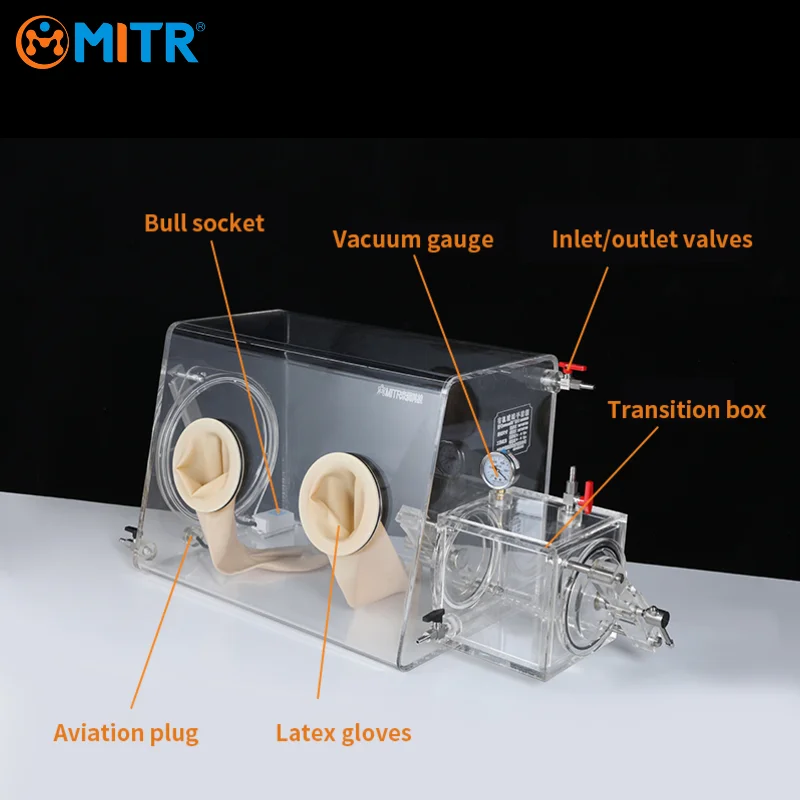 MITR Acrylic Glove Box Cheap Vacuum Glove Box Lab PMMA Operation Box Benchtop Inert Gas Glove Box