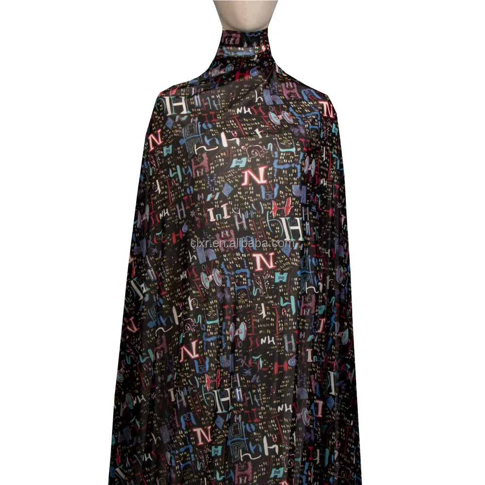 Wholesale Tulle Mesh Polyester High-end Knit Digital Printed Halloween Mesh Custom Fabrics