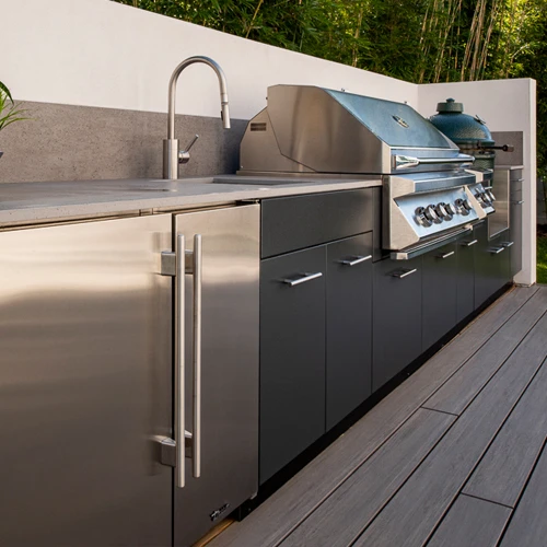 outdoor modular cabinet stainless steel kitchen cabinet with grill burner and sink and ice maker